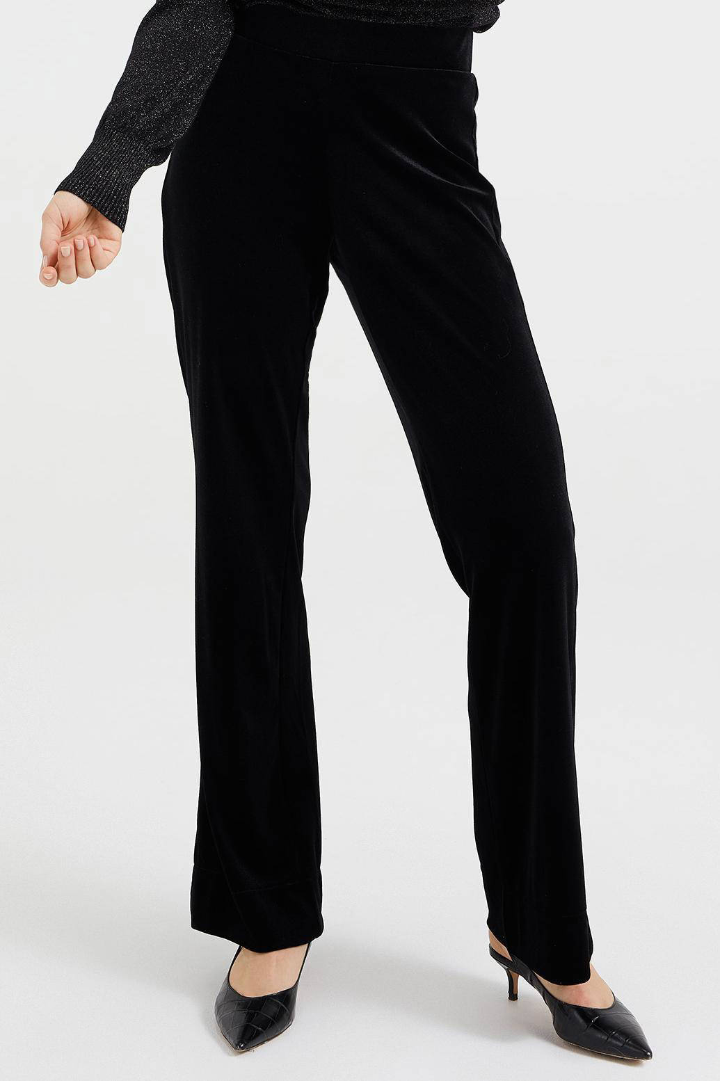 WE Fashion fluwelen flared broek zwart | wehkamp