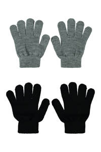 Sarlini handschoenen - set van 2 grijs/zwart, Grijs/zwart