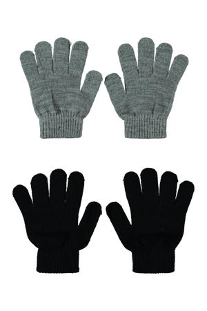 handschoenen - set van 2 grijs/zwart