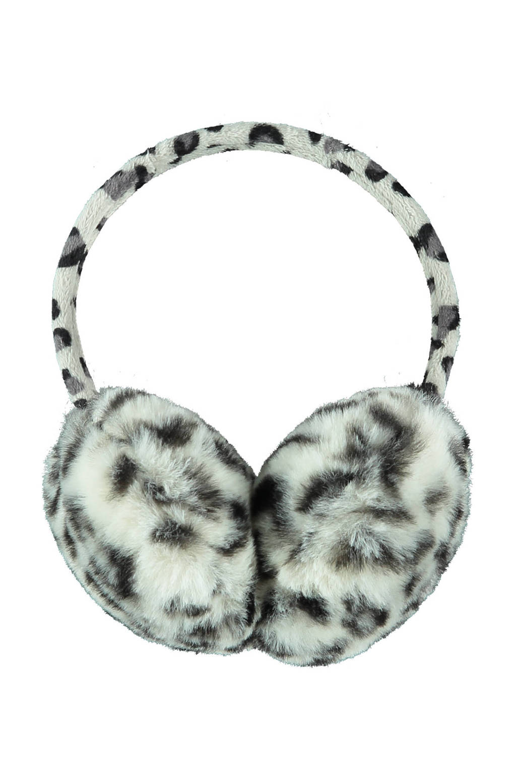 Sarlini oorwarmers met dierenprint wit, Wit/zwart