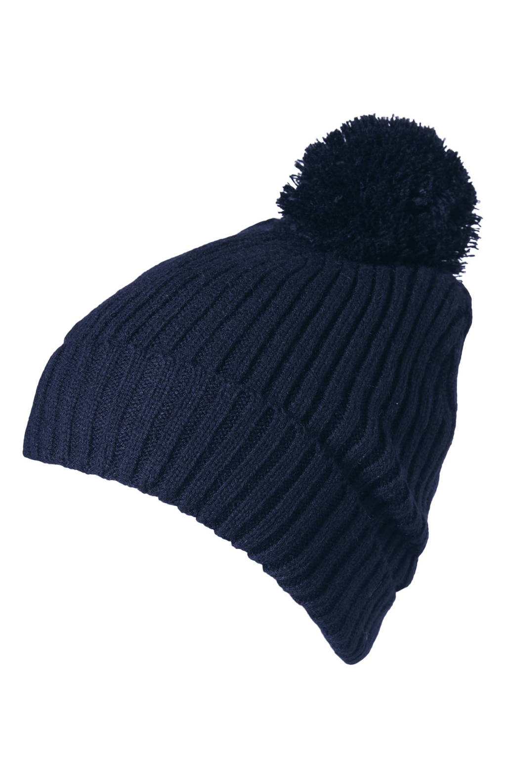 Sarlini muts met pompon donkerblauw, Donkerblauw