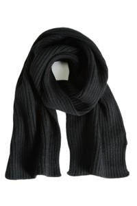 Sarlini ribgebreide sjaal zwart, Zwart
