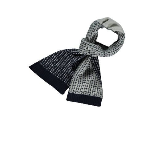 Sarlini sjaal met print donkerblauw afbeelding