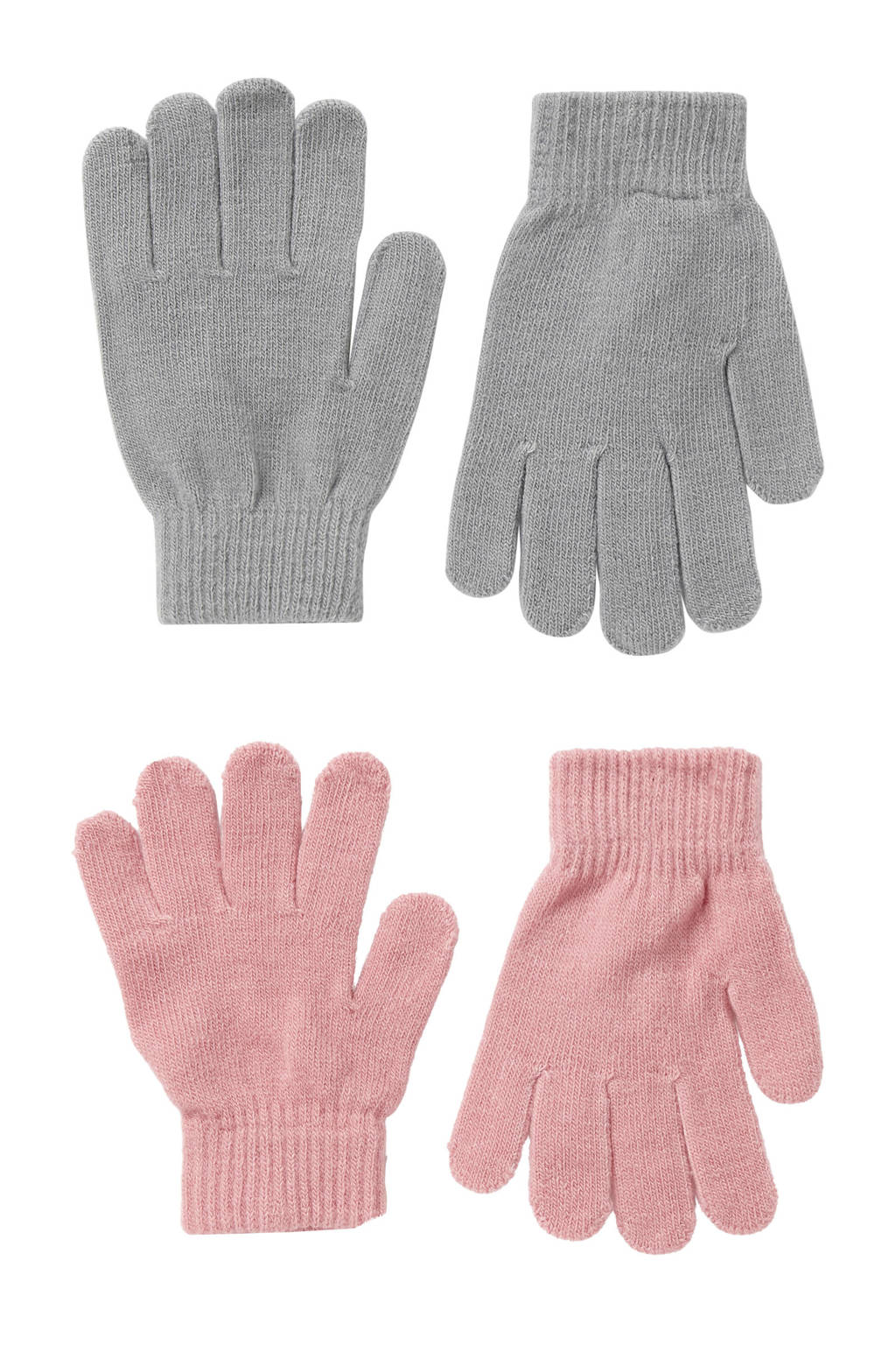 Sarlini handschoenen - set van 2 grijs/roze, Grijs/roze