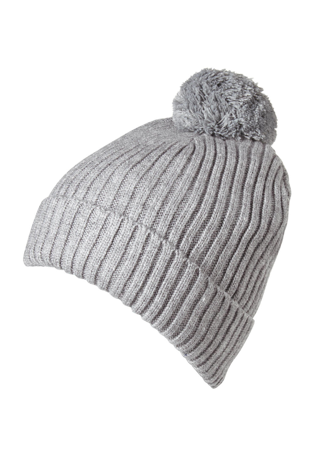 Sarlini muts met pompon grijs