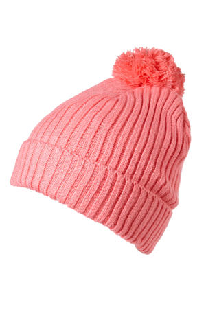 muts met pompon roze