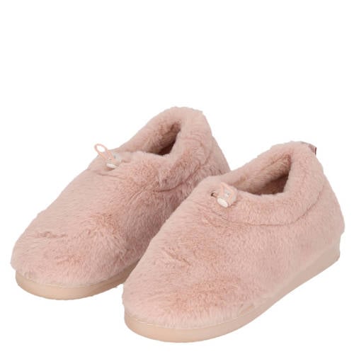 Apollo pantoffels van imitatiebont roze