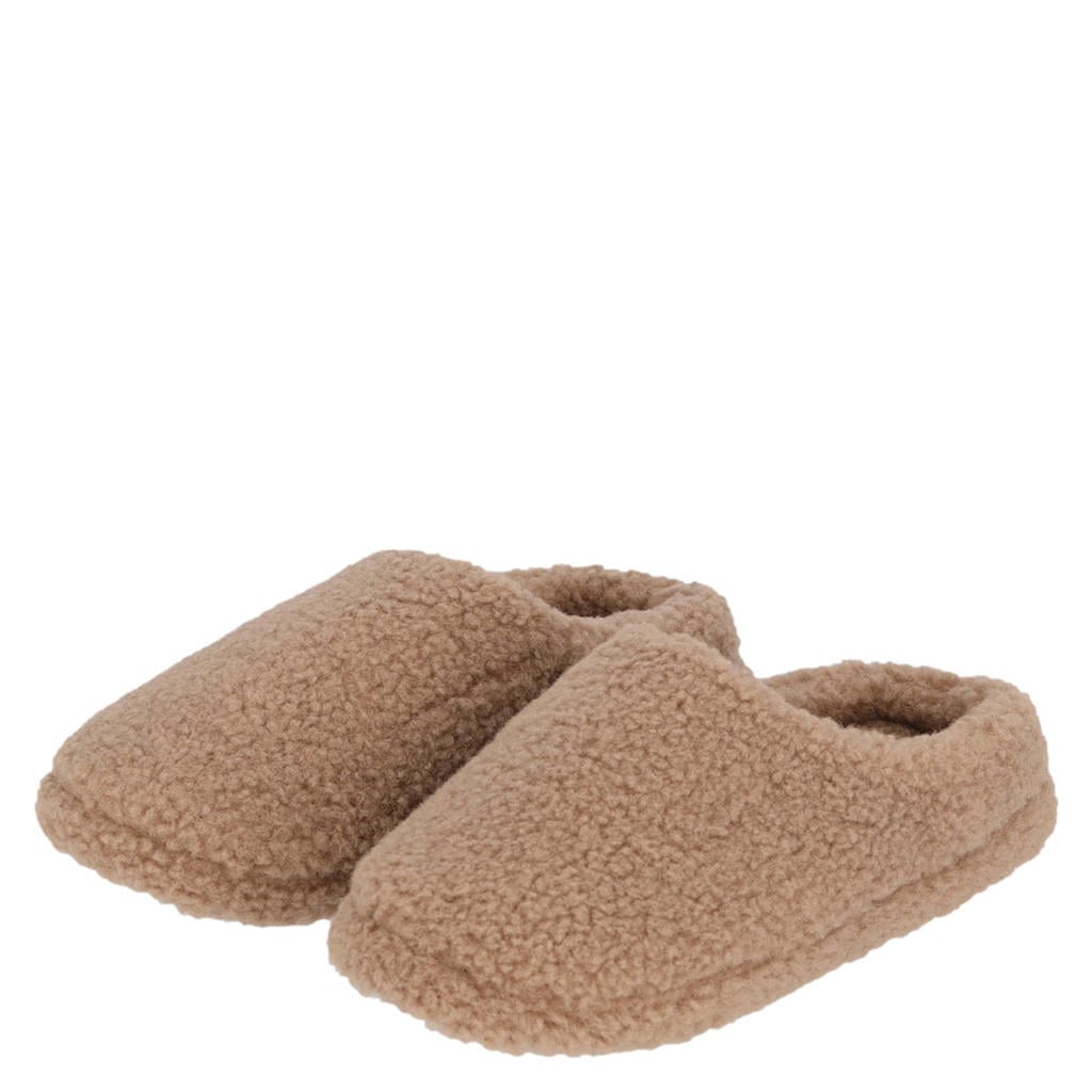 Apollo teddy pantoffles taupe