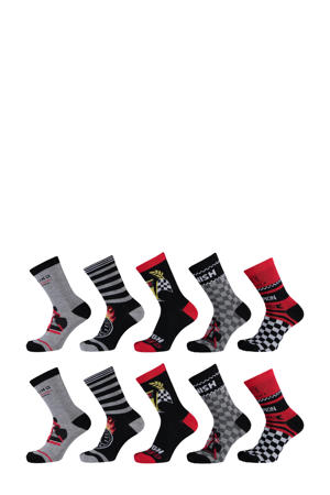 sokken met all-over-print - set van 10 rood