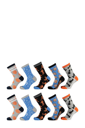 sokken met all-over-print - set van 10 oranje