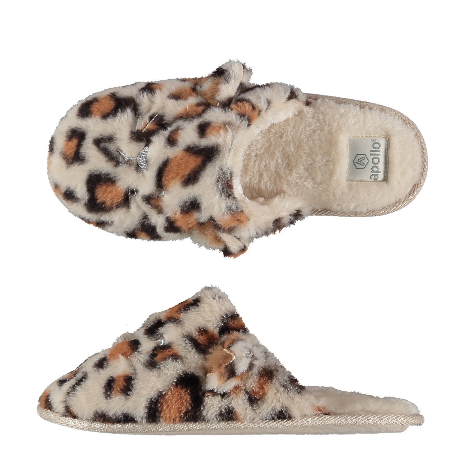 Apollo Pantoffels met luipaardprint beige - Vergelijk prijzen
