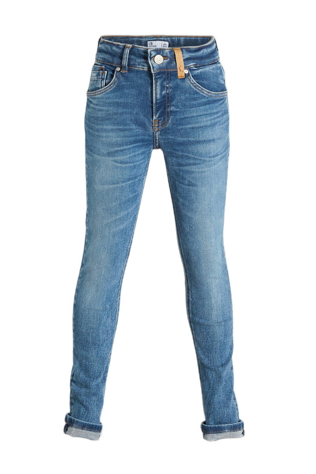 Stonewashed jongens LTB slim fit jeans Smarty H van stretchdenim met regular waist