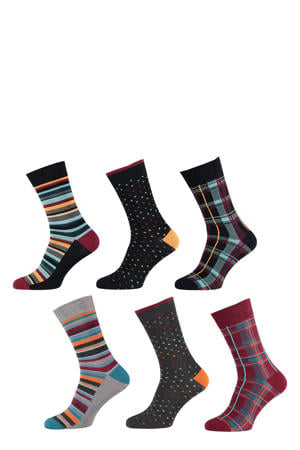 sokken met all-over print - set van 6 multi