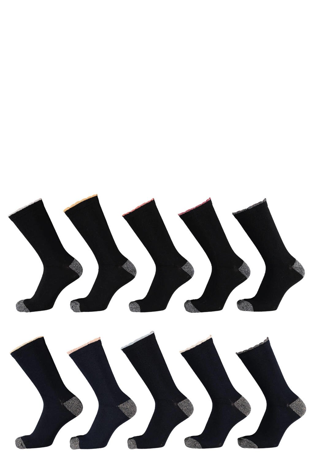 Apollo sokken - set van 10 zwart/donkerblauw