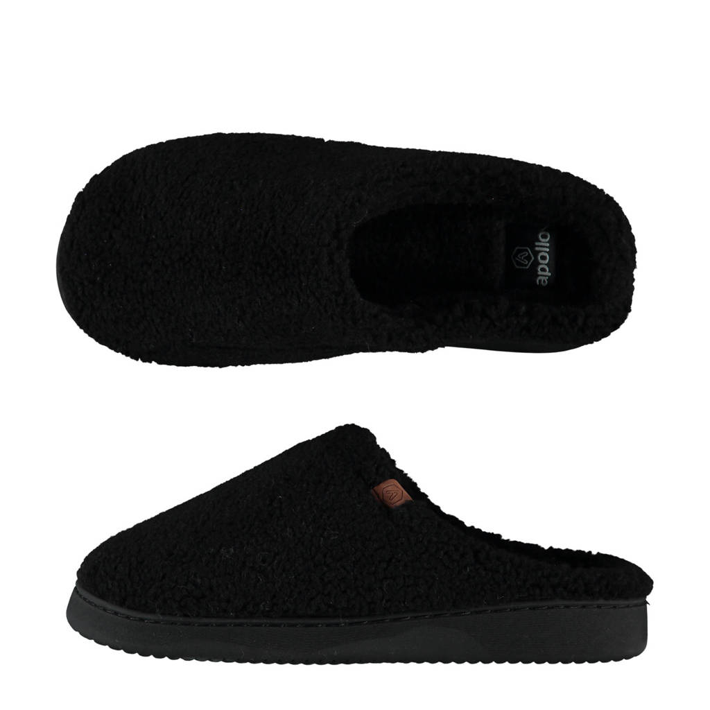 Apollo pantoffels zwart, Zwart