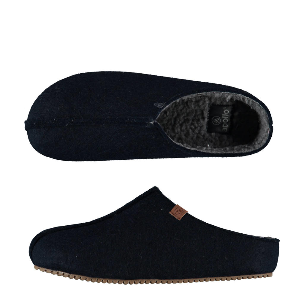 Warmbat Australia suède pantoffels donkerblauw