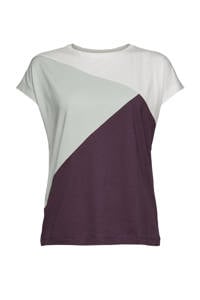 ESPRIT Women Sports sport T-shirt pastelgroen/aubergine/wit