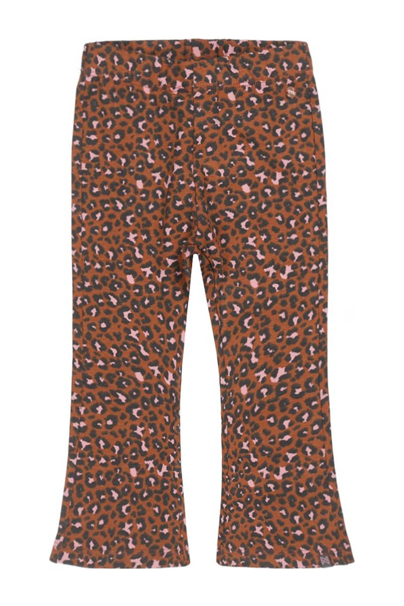 Koko Noko flared broek met panterprint bruin/zwart/roze | wehkamp