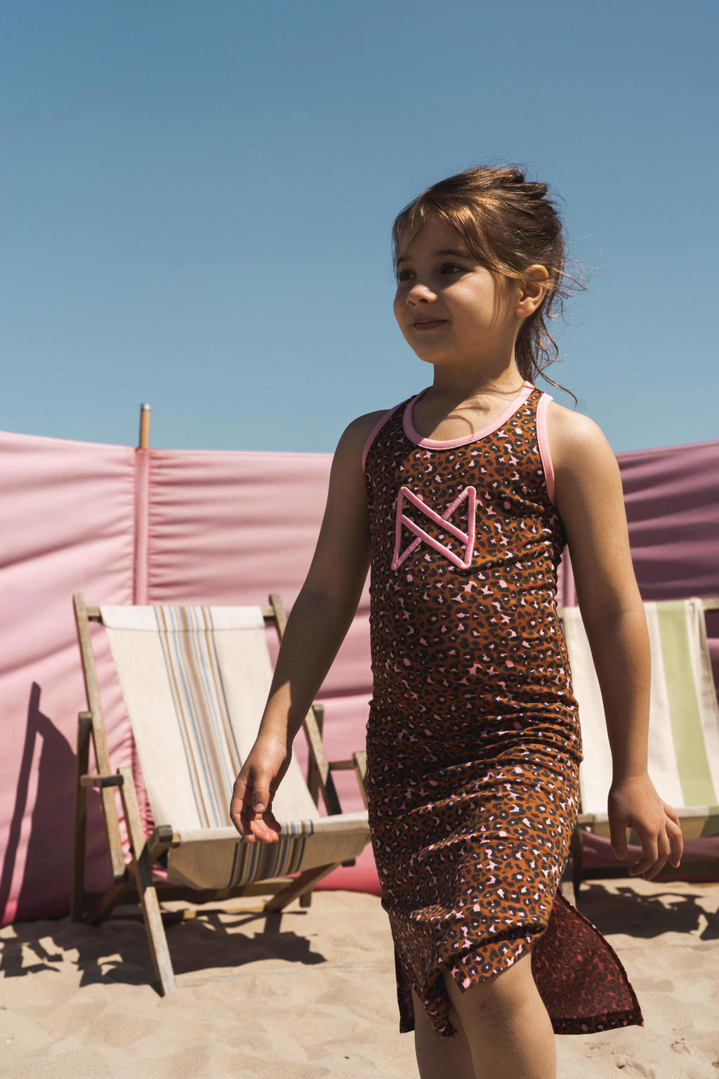 jurk panterprint roze