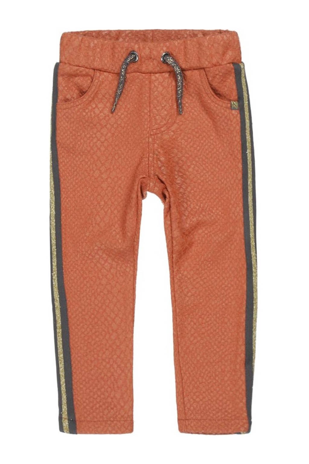 Koko Noko slim fit broek met slangenprint oranje