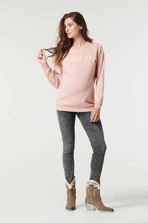 zwangerschapssweater met tekst roze