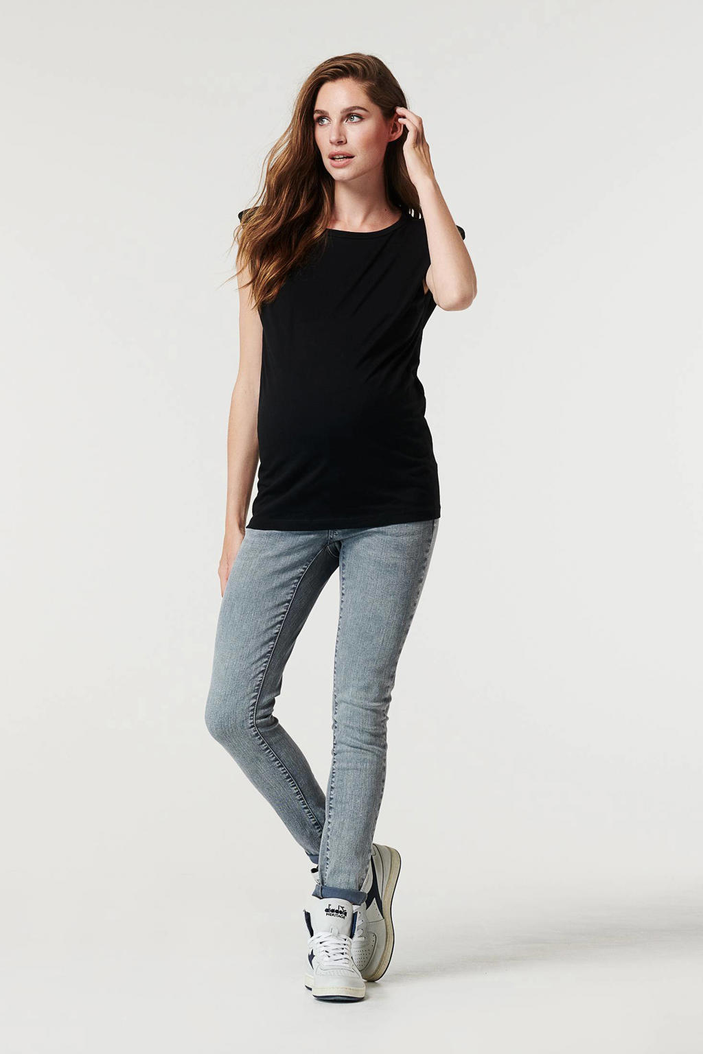 MAMALICIOUS zwangerschaps longsleeve ecru rib gebreid