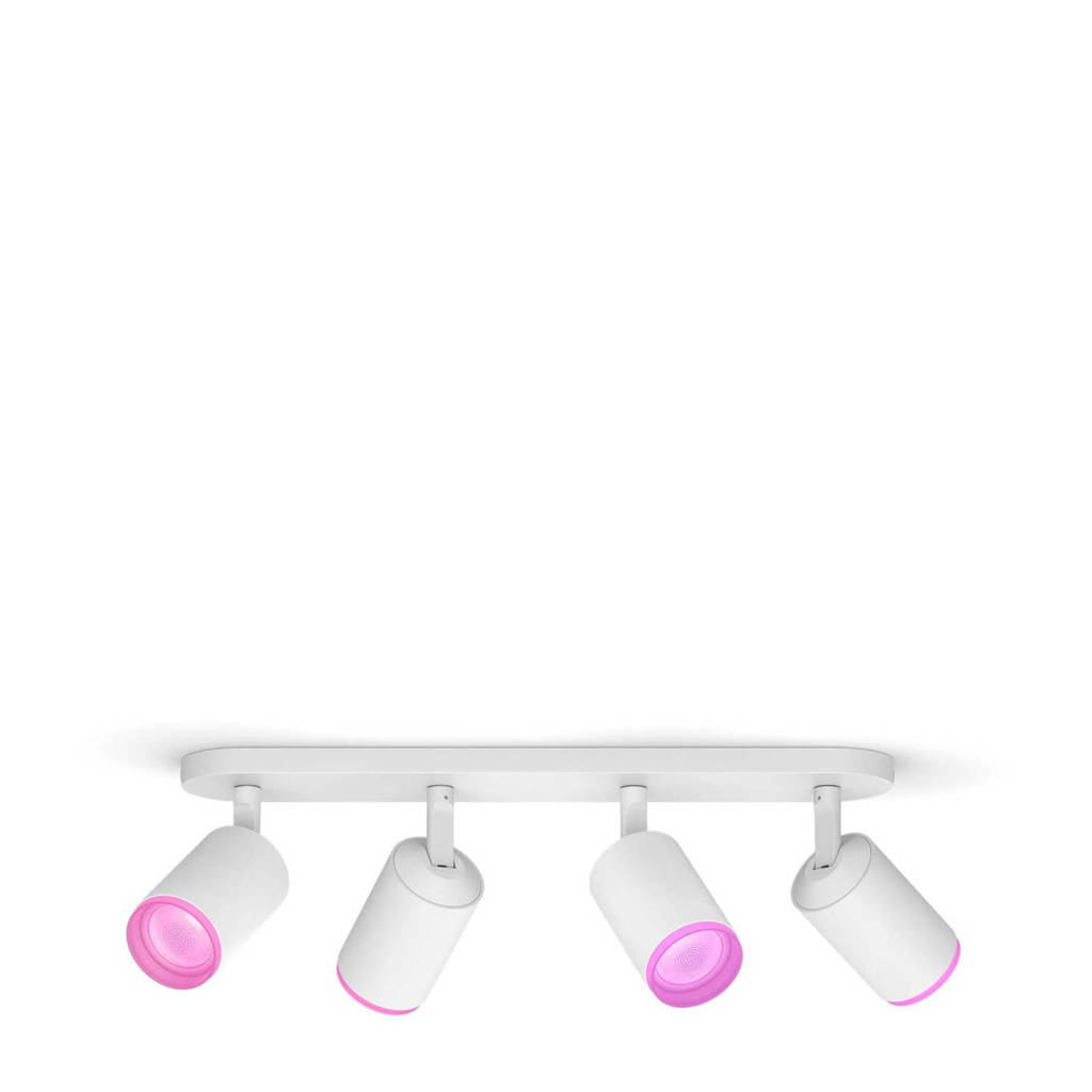 Philips Hue Fugato 4-lichts spotsbalk wit - wit en gekleurd licht, Wit