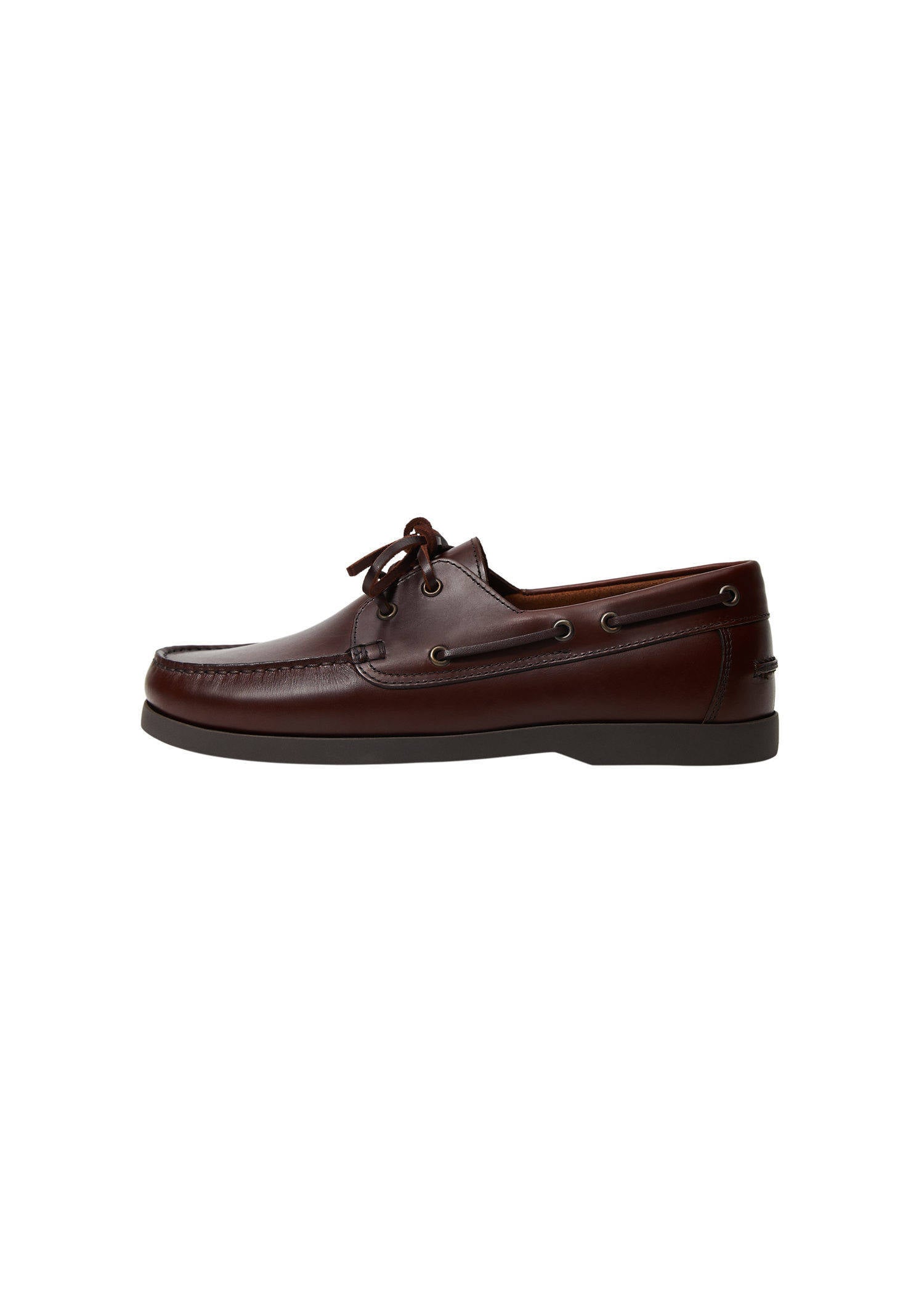 Mango Man leren bootschoenen bruin | wehkamp