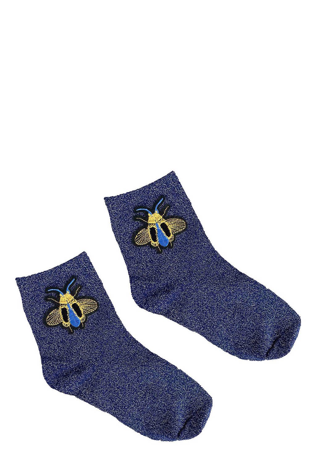 Pinned by K glittersokken blauw, Blauw