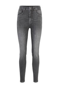 Grijze dames Expresso high waist skinny jeans van stretchdenim met rits- en knoopsluiting