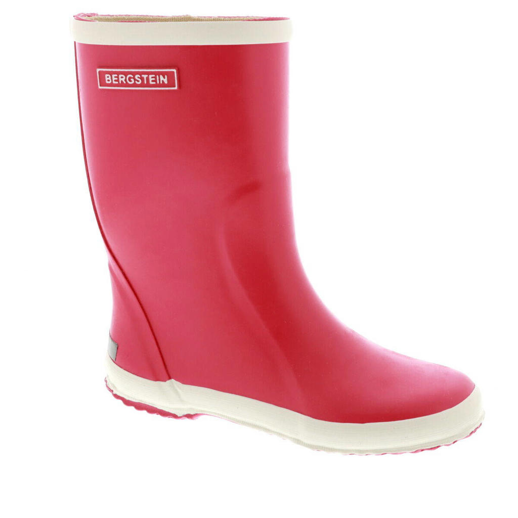 Roze en witte jongens en meisjes Bergstein regenlaarzen van rubber met effen