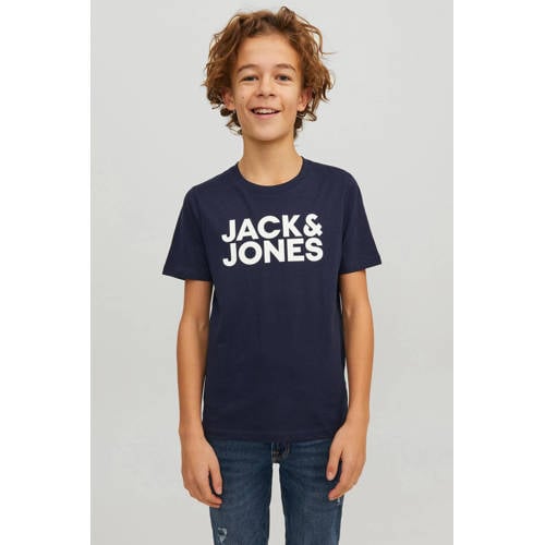 JACK & JONES JUNIOR T-shirt - set van 2 donkerblauw/wit afbeelding