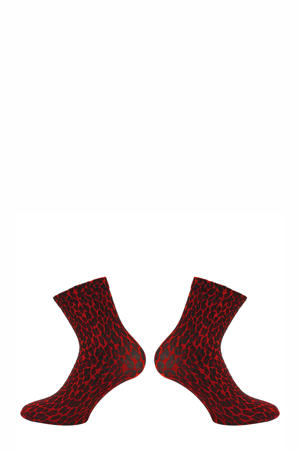 sokken met luipaardprint rood