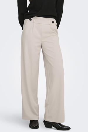 high waist wide leg broek JDYGEGGO beige