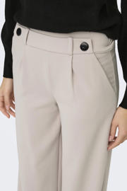 thumbnail: Lichtgrijze dames JDY high waist wide leg broek van jersey met effen