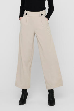 high waist wide leg broek JDYGEGGO beige