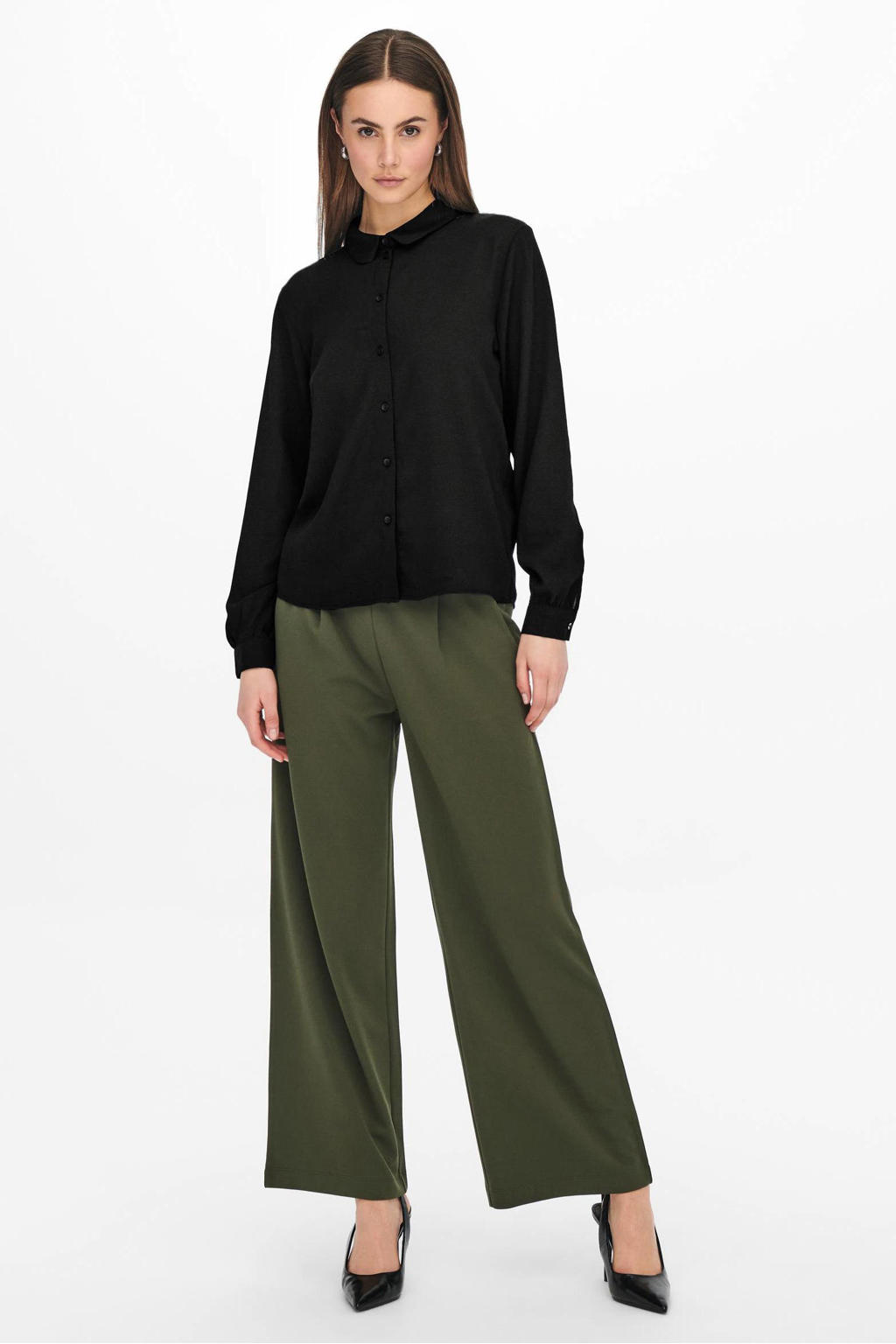 JDY blouse JDYBROOKE met plooien zwart