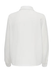 thumbnail: Ecru dames JDY blouse van polyester met lange mouwen, klassieke kraag, knoopsluiting en plooien