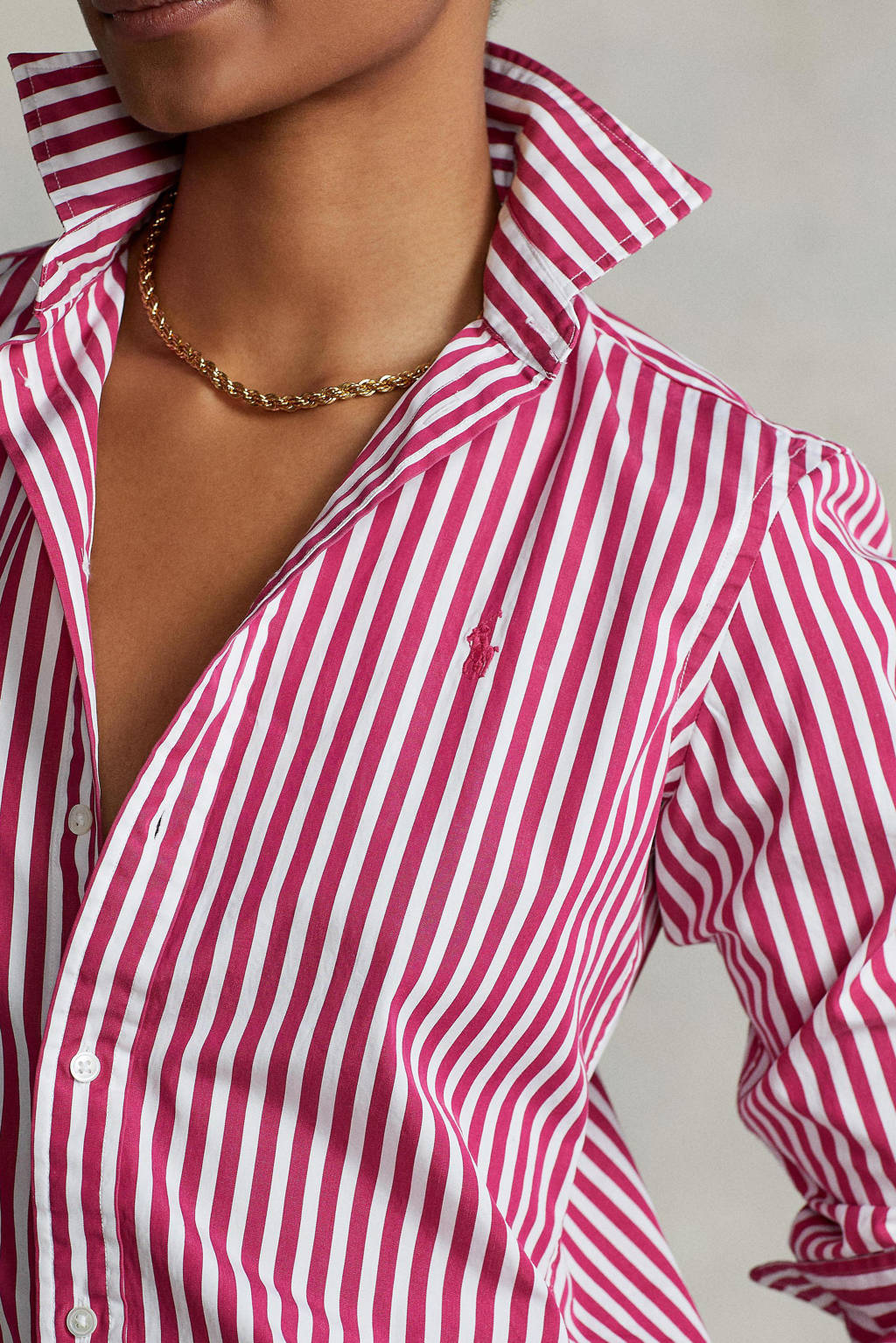 duizend collegegeld Aan de overkant POLO Ralph Lauren gestreepte blouse rood/wit | wehkamp