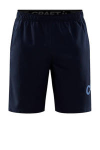 Donkerblauwe heren Craft sportshort Core Charge van polyester met regular fit, regular waist en elastische tailleband met koord