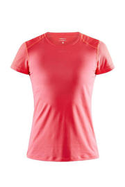 thumbnail: Roze dames Craft sportshirt Essence Short Sleeve Slim Tee W van polyester met effen, korte mouwen, ronde hals en mesh