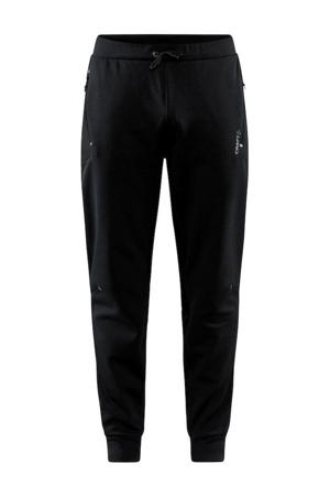 gemêleerde regular fit joggingbroek zwart