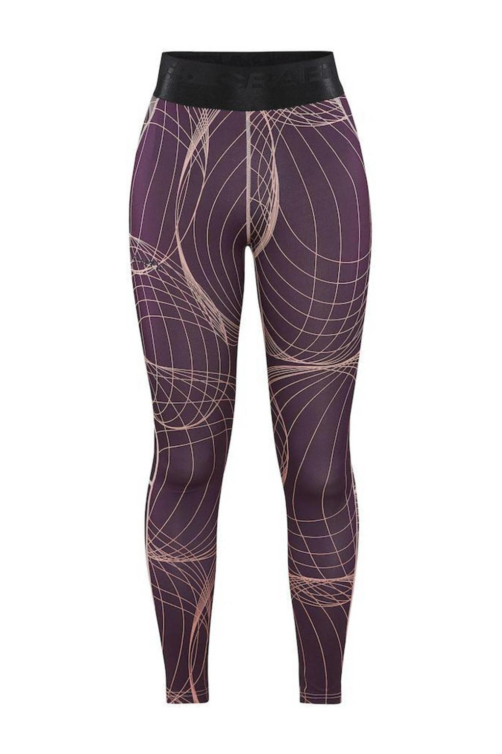 Donkerpaarse dames Craft sportlegging van gerecycled polyester met slim fit, high waist en elastische tailleband
