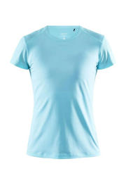 thumbnail: Lichtblauwe dames Craft sportshirt Essence Short Sleeve Slim Tee W van polyester met effen, korte mouwen, ronde hals en mesh