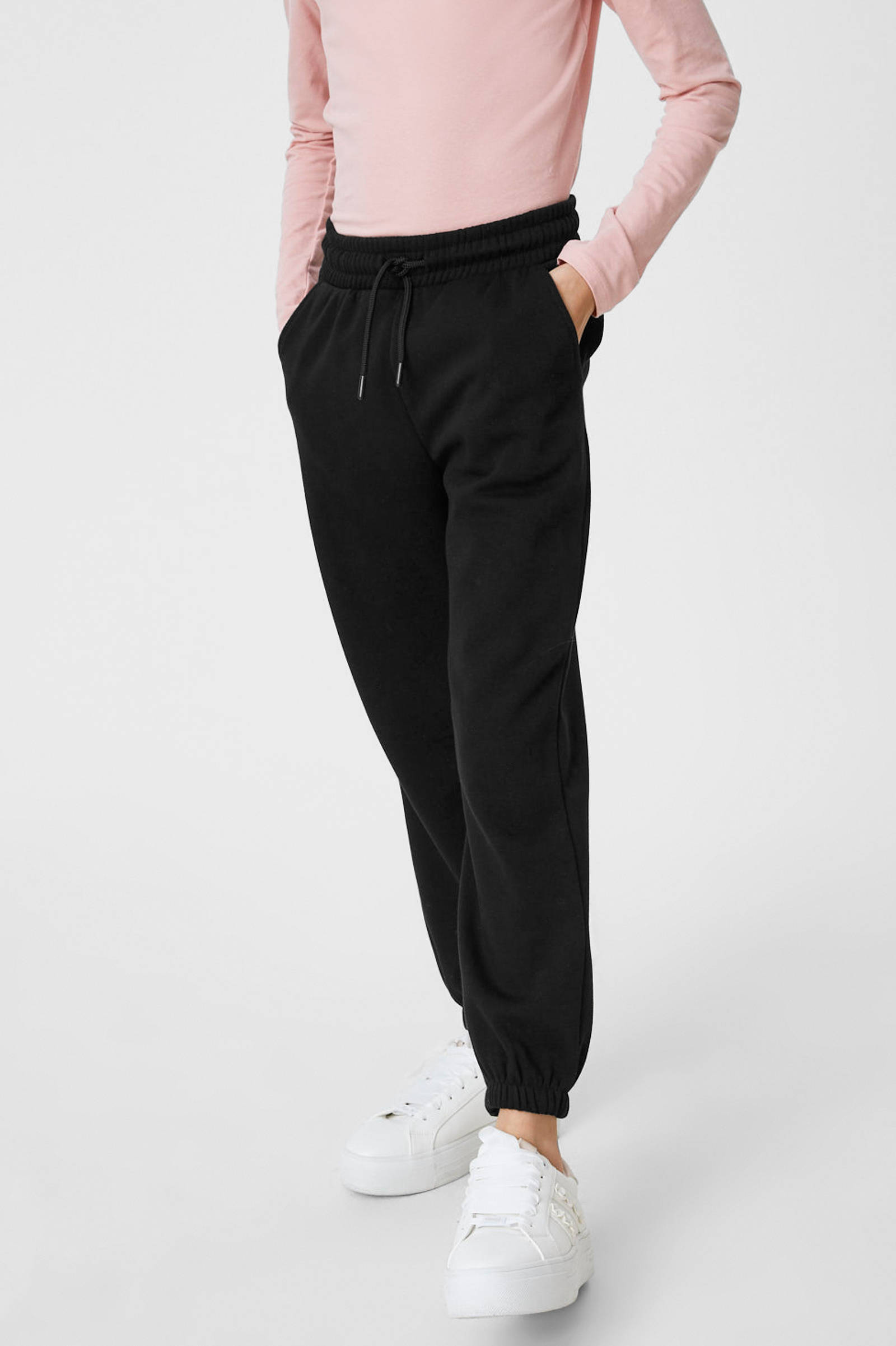 C\u0026A tapered fit joggingbroek zwart | wehkamp