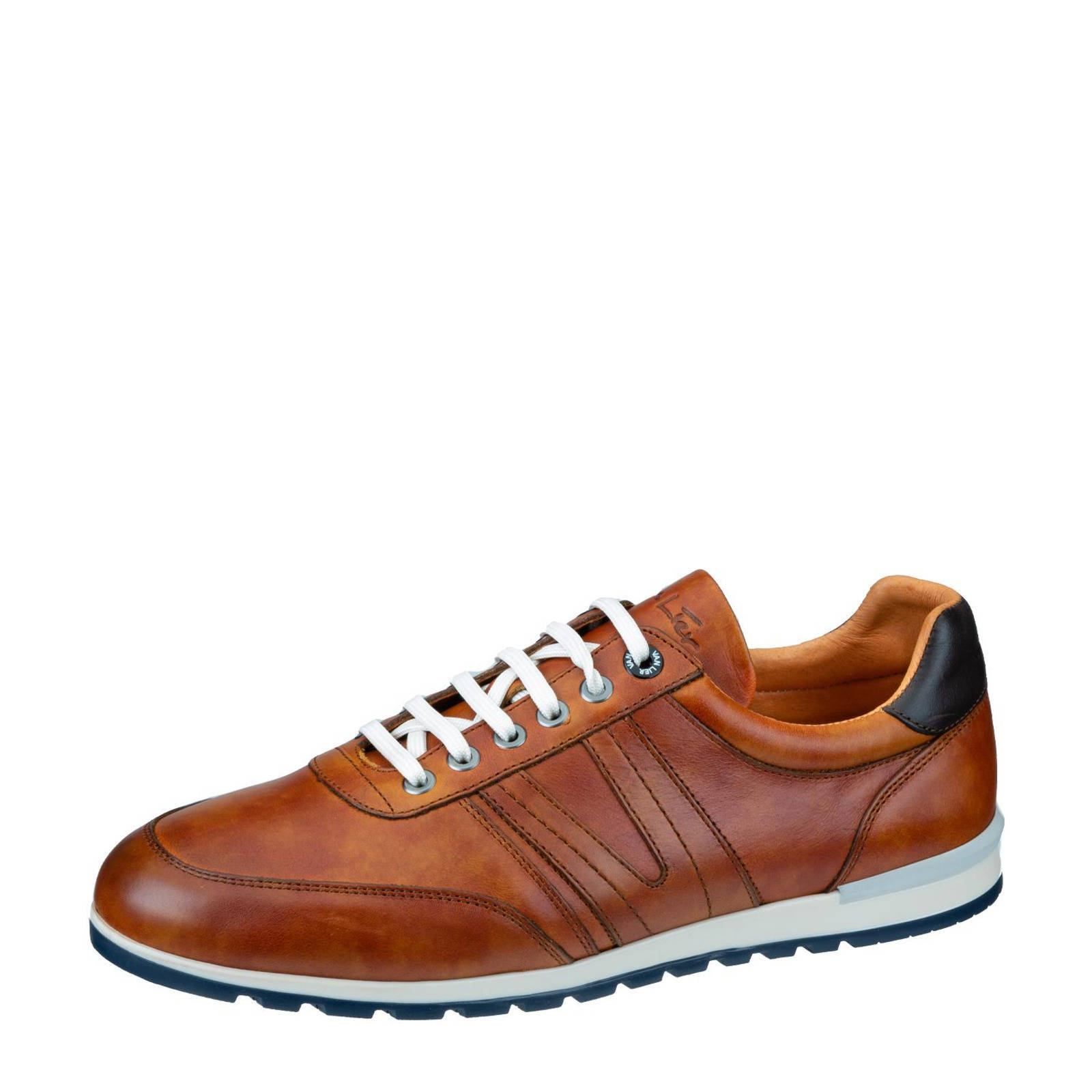 Van Lier Anzano leren sneakers cognac | wehkamp