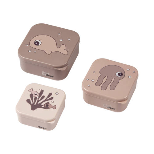 Done by Deer broodtrommel/snack box Sea friends (set van 3) - Powder afbeelding