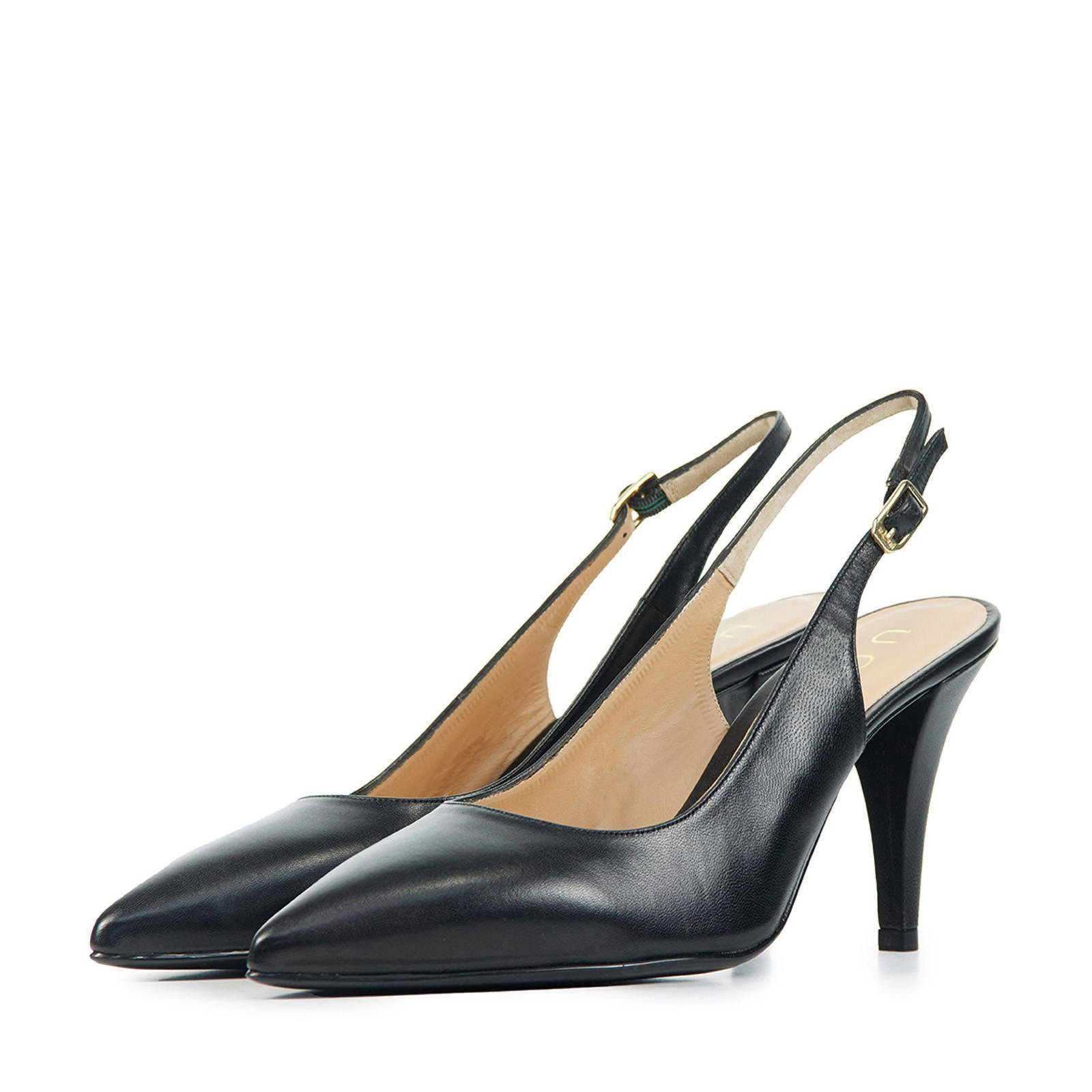Unisa Temi Led leren slingback pumps zwart | wehkamp