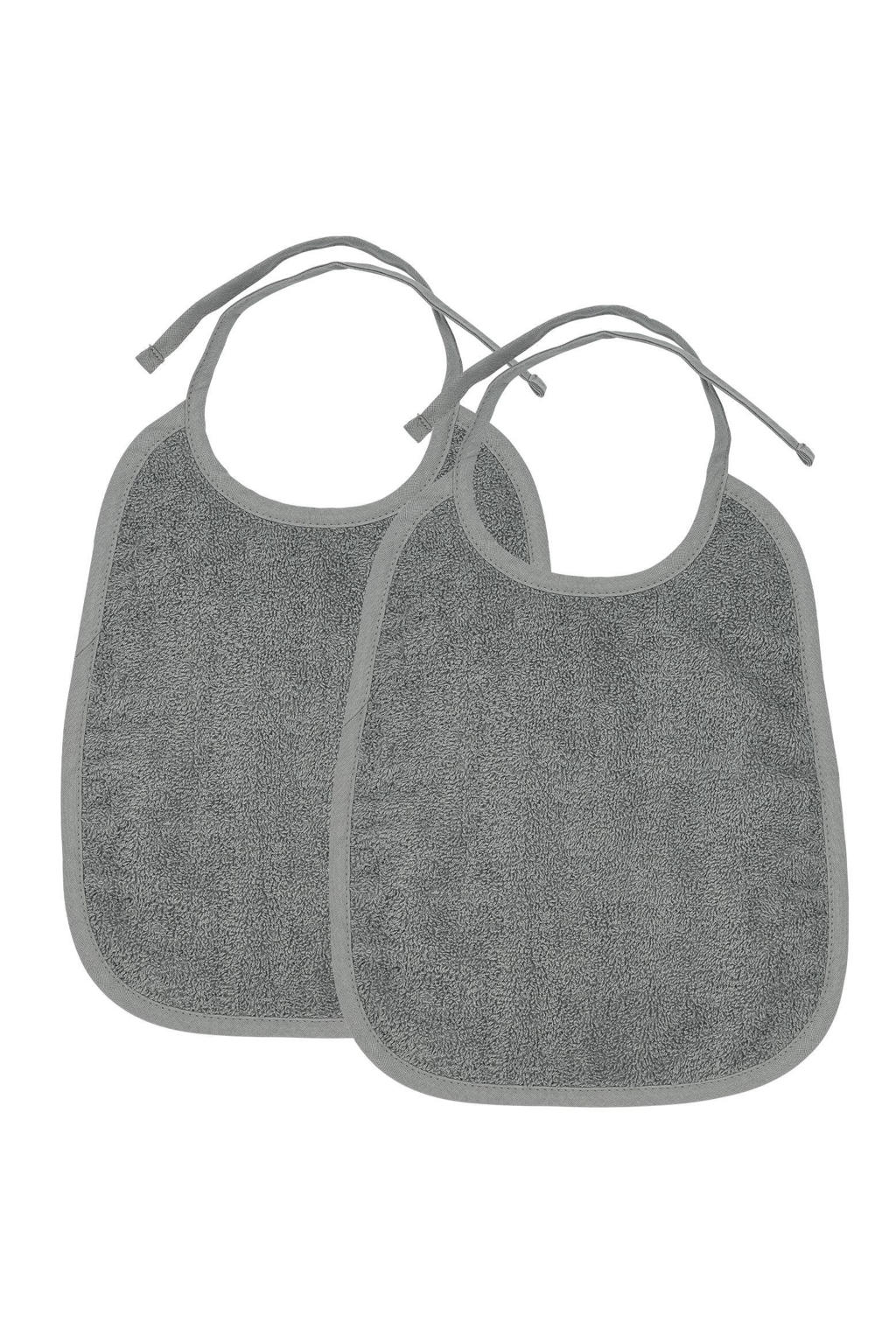 Meyco basic badstof slab - grijs (set van 2)