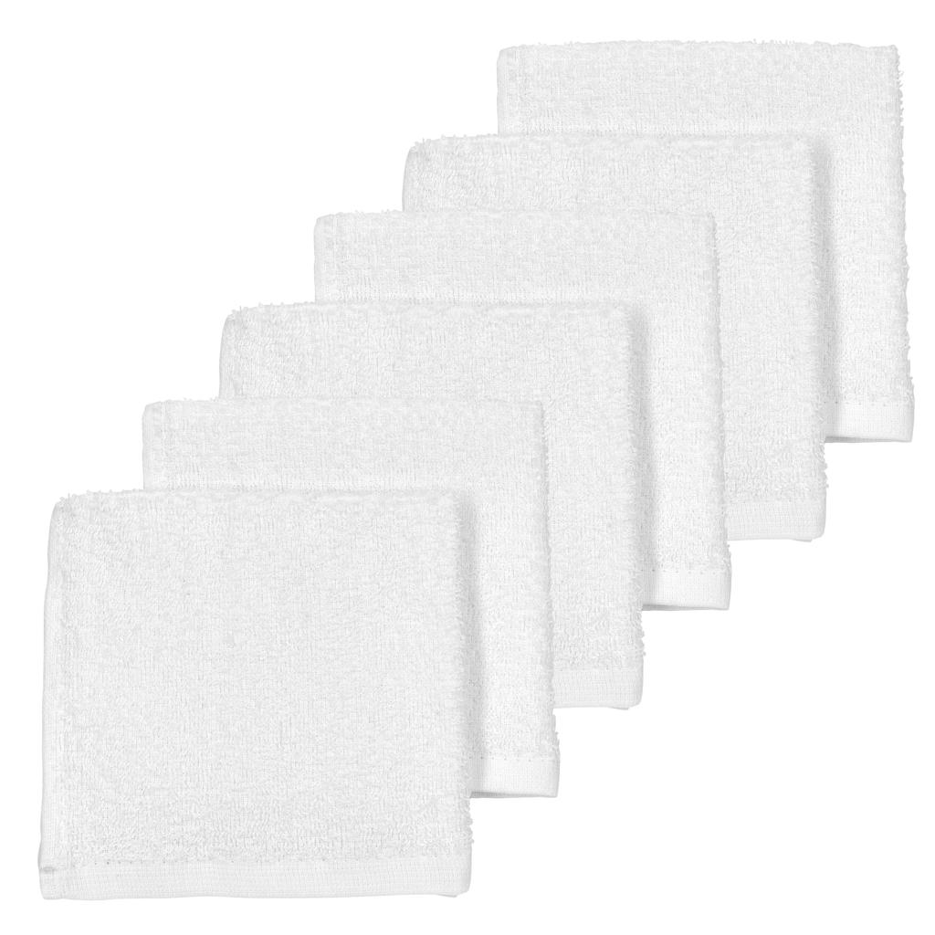 Meyco basic badstof monddoekje - wit (set van 6)